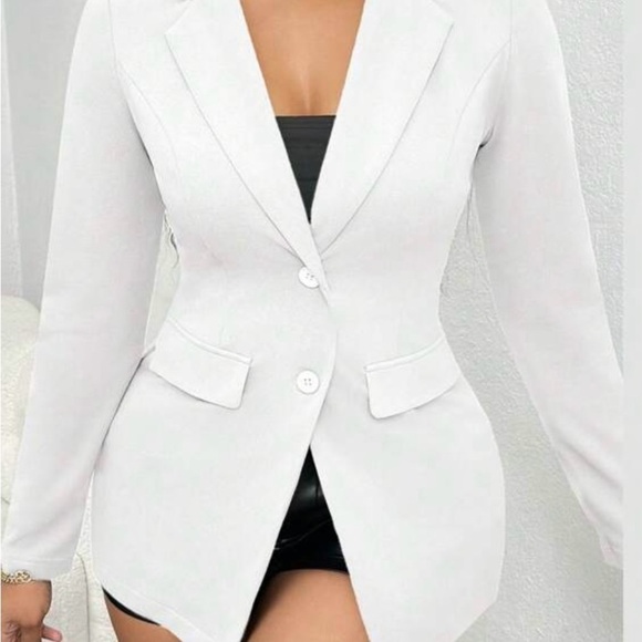 SHEIN White Tailored Blazer with Notched Lapels(BRAND NEW) - Picture 1 of 4